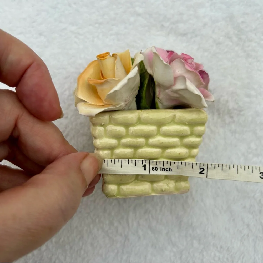 Vintage Thorley English Bone China Stafforshire England Carnation Flower Basket